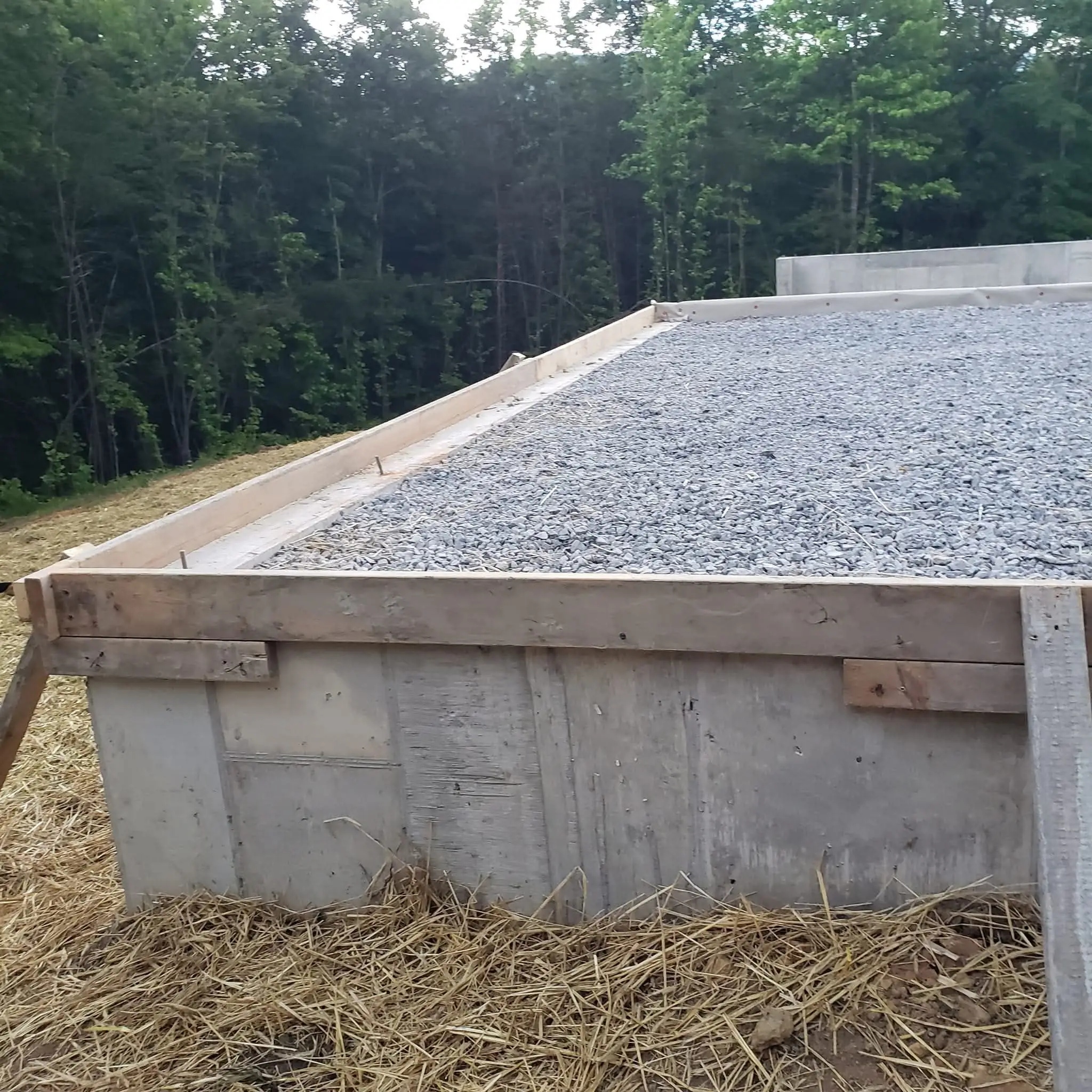 Foundation formed, filled and ready for concrete on a Knoxville, Tennessee job